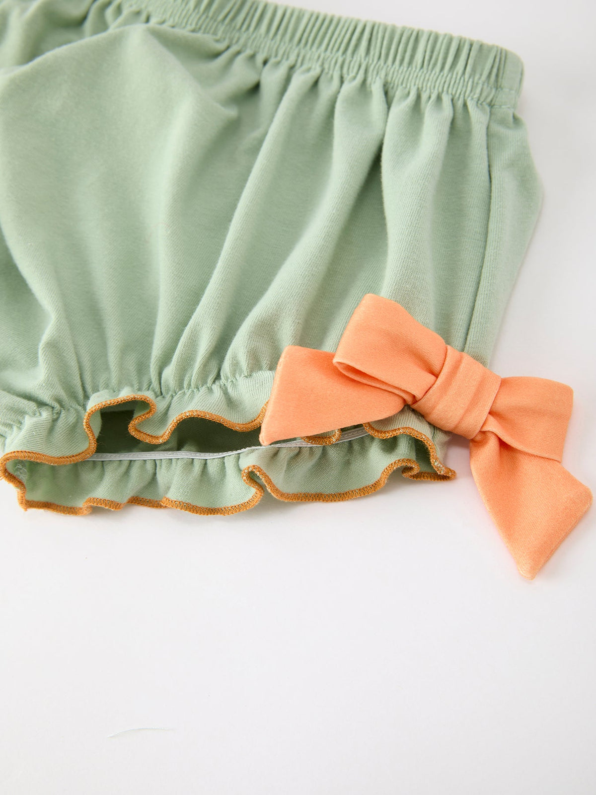 Rylee Faith Designs - Fall Plaid Baby Girl Outfit Set Pumpkin Applique Ruffle Top Bloomer - alternate view 5