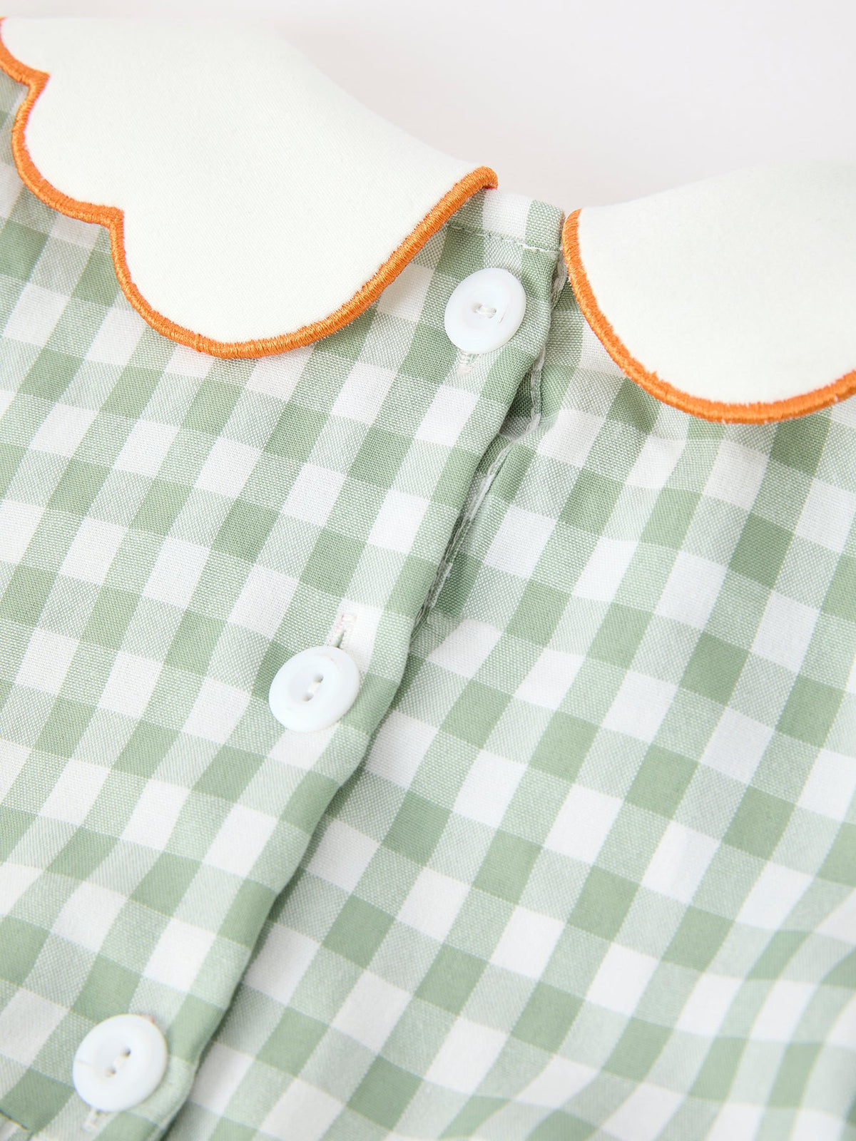 Rylee Faith Designs - Fall Plaid Girls Dress Pumpkin Bow Smocked Peter Pan Collar - alternate view 11