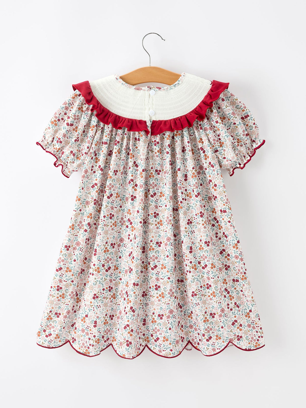 Rylee Faith Designs - Fall Pumpkin Embroidery Girls Dress Floral Ruffle Collar Dress - alternate view 2