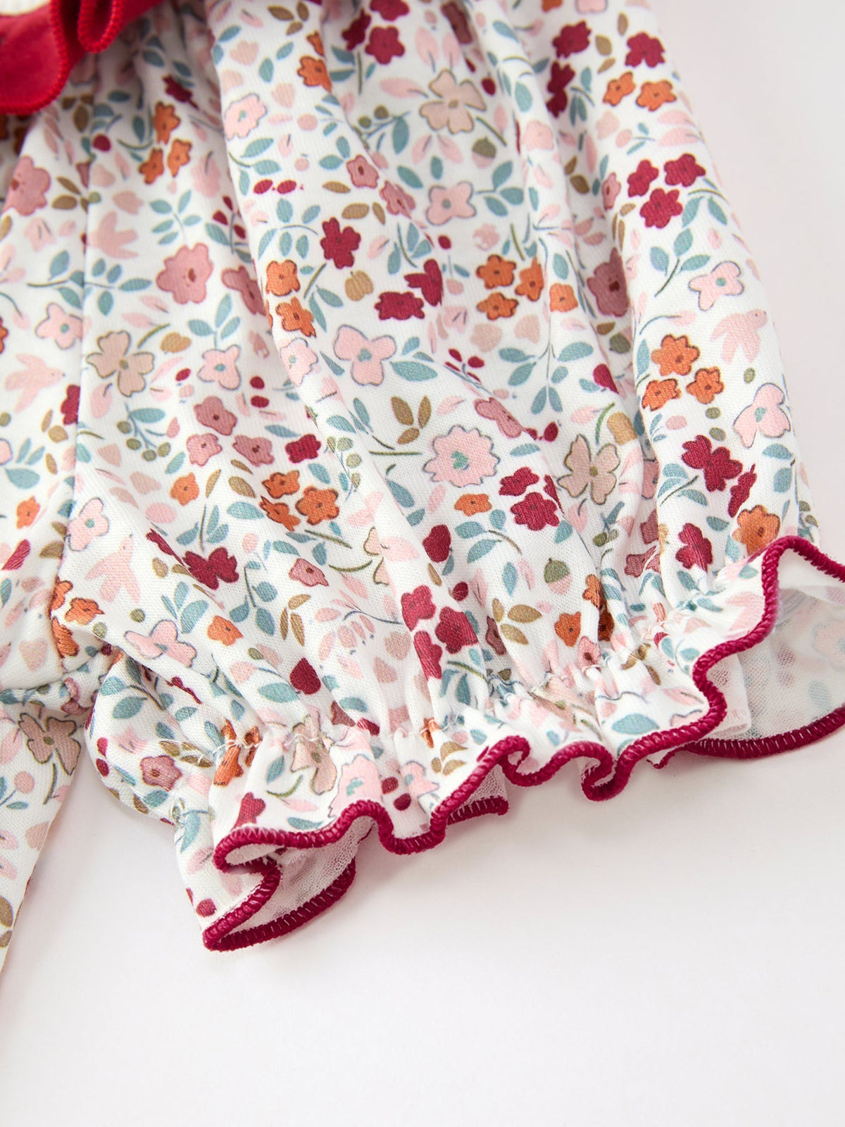 Rylee Faith Designs - Fall Pumpkin Embroidery Girls Dress Floral Ruffle Collar Dress - alternate view 4
