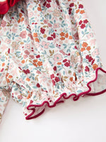 Rylee Faith Designs - Fall Pumpkin Embroidery Girls Dress Floral Ruffle Collar Dress - alternate view 4