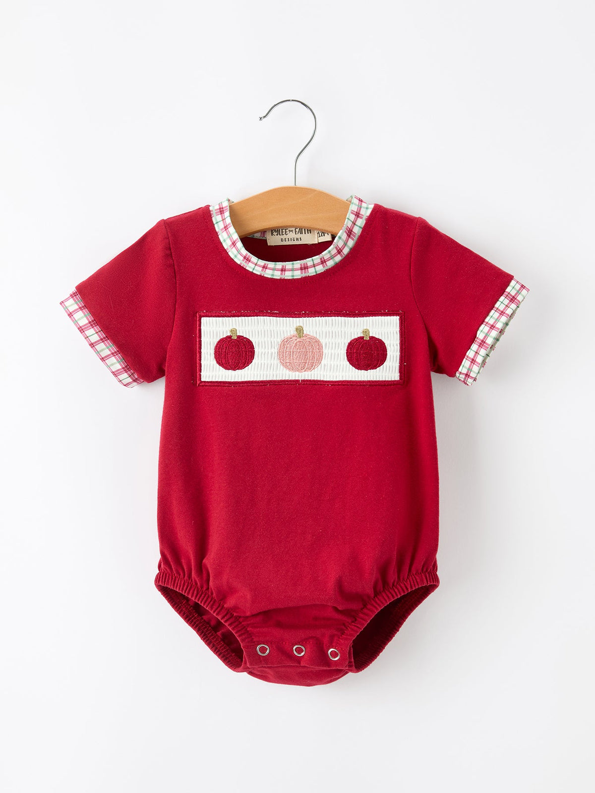 Rylee Faith Designs - Fall Pumpkin Embroidery Baby Boy Romper