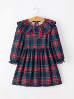 Rylee Faith Designs - Fall Plaid Girl Dress Petal Collar Puff Sleeve Long Sleeve - alternate view 6
