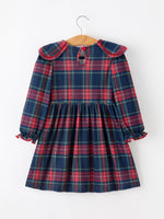 Rylee Faith Designs - Fall Plaid Girl Dress Petal Collar Puff Sleeve Long Sleeve - alternate view 7