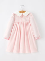 Rylee Faith Designs - Pink Goose Embroidered Baby Girl Dress Peter Pan Collar Bow Dress - alternate view 7