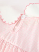 Rylee Faith Designs - Pink Goose Embroidered Baby Girl Dress Peter Pan Collar Bow Dress - alternate view 9