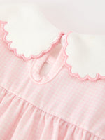 Rylee Faith Designs - Pink Goose Embroidered Baby Girl Romper Ruffle Collar - alternate view 9