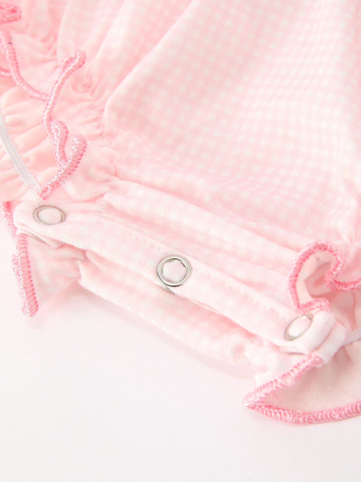 Rylee Faith Designs - Pink Goose Embroidered Baby Girl Romper Ruffle Collar - alternate view 10