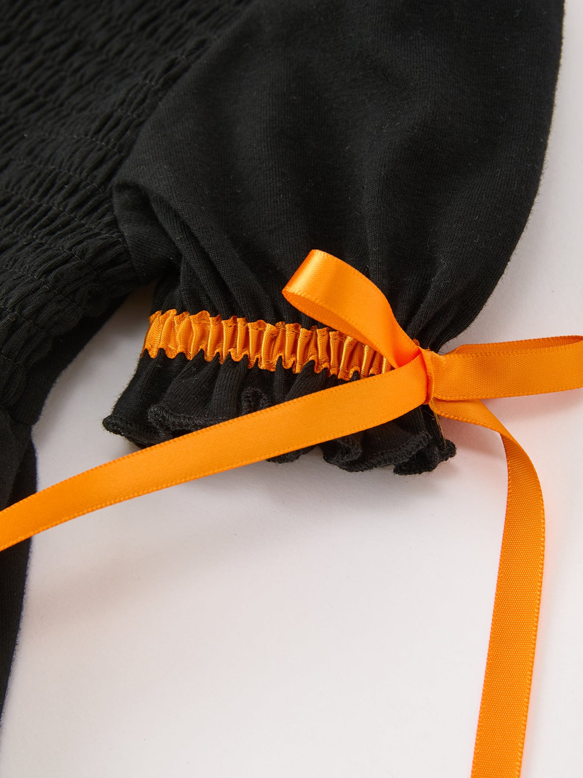 Rylee Faith Designs - Girls Halloween Dog Pumpkin Applique Dress Puff Sleeve - alternate view 4