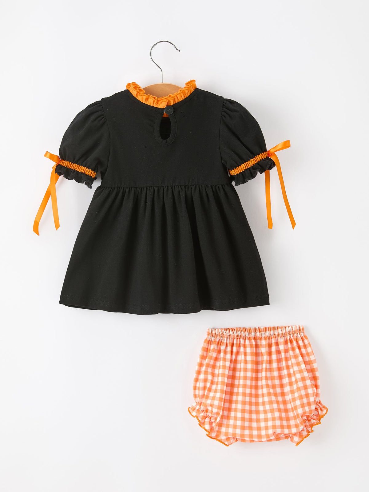 Rylee Faith Designs - Girls Halloween Dog Pumpkin Black Bloomers Set - alternate view 2