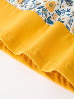 Rylee Faith Designs - Floral Girls Dress Peter Pan Collar Yellow Trim Puff Sleeve Dress - alternate view 5