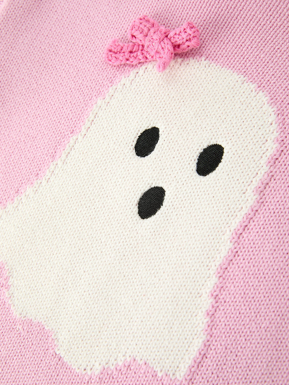 Rylee Faith Designs - Girls Ghost Bow Knit Sweater Halloween Cute Embroidered Pullover - alternate view 9