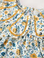Rylee Faith Designs - Floral Girls Outfit Set Yellow Puff Sleeve Top Bloomers Set - alternate view 3