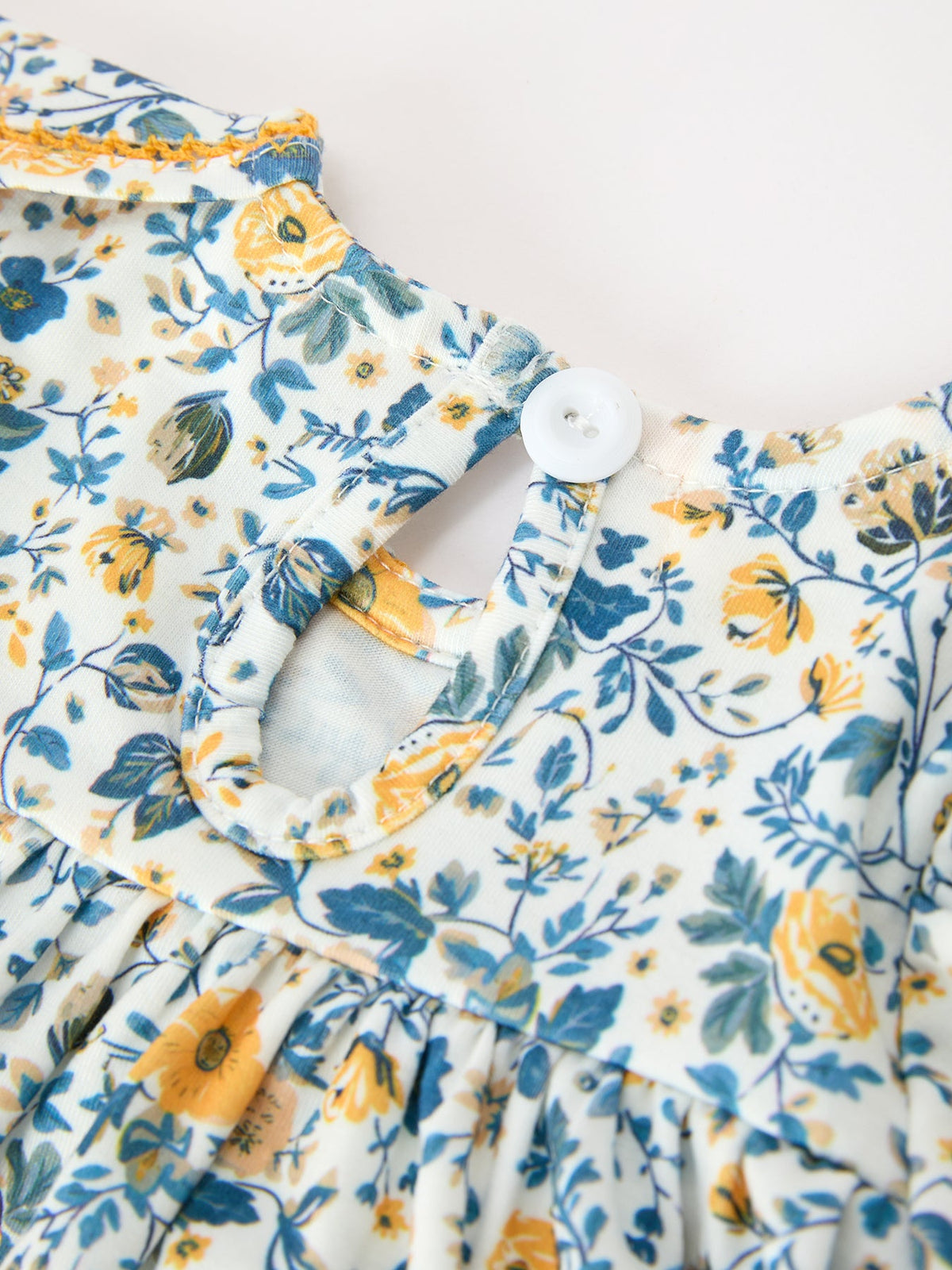 Rylee Faith Designs - Floral Girls Outfit Set Yellow Puff Sleeve Top Bloomers Set - alternate view 4