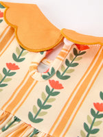 Rylee Faith Designs - Fall Floral Stripe Girls Dress Petals Collar Smocked - alternate view 10