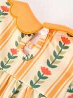 Rylee Faith Designs - Fall Floral Stripe Baby Girls Romper Petals Collar Smocked - alternate view 9
