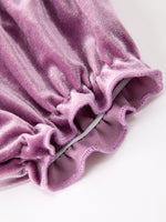 Rylee Faith Designs - Purple Floral Velvet Baby Girl Outfit Set Ruffle Bow Bloomers - alternate view 5