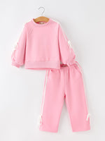 Rylee Faith Designs - Girls Bow Trim Sweatshirt and Pants Set - alternate view 13