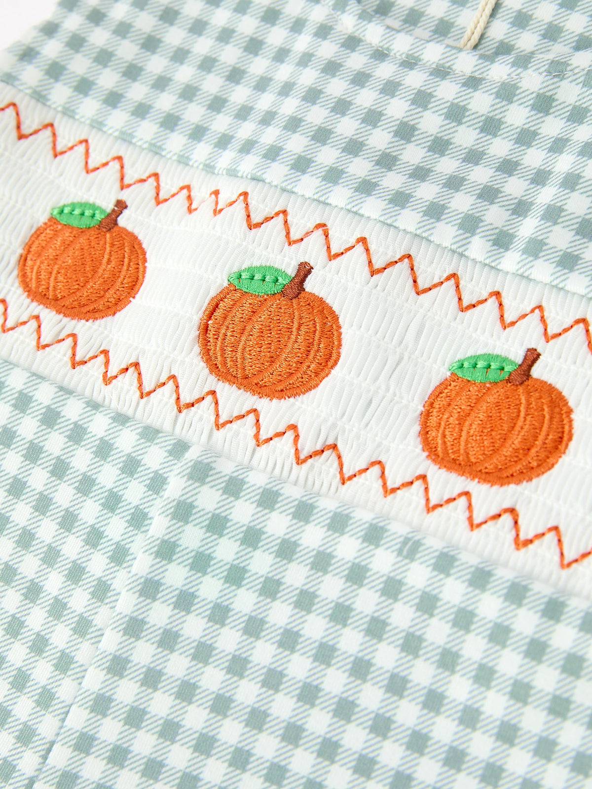 Rylee Faith Designs - Halloween Thanksgiving Pumpkin Embroidered Baby Boy JonJon - alternate view 4