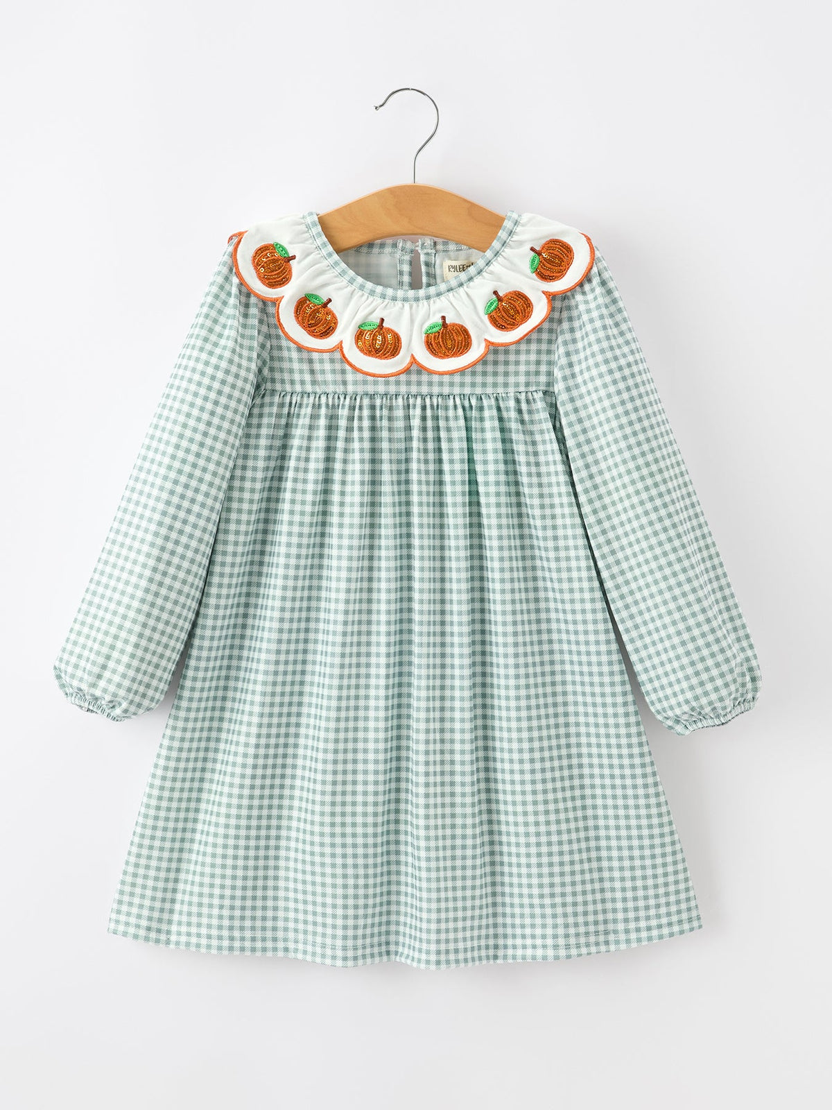 Rylee Faith Designs - Halloween Thanksgiving Pumpkin Embroidery Girls Dress Peter Pan Collar - alternate view 7