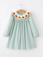 Rylee Faith Designs - Halloween Thanksgiving Pumpkin Embroidery Girls Dress Peter Pan Collar - alternate view 7