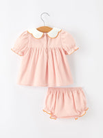 Rylee Faith Designs - Halloween Pumpkin Embroidered Girls Bloomer Set - alternate view 2