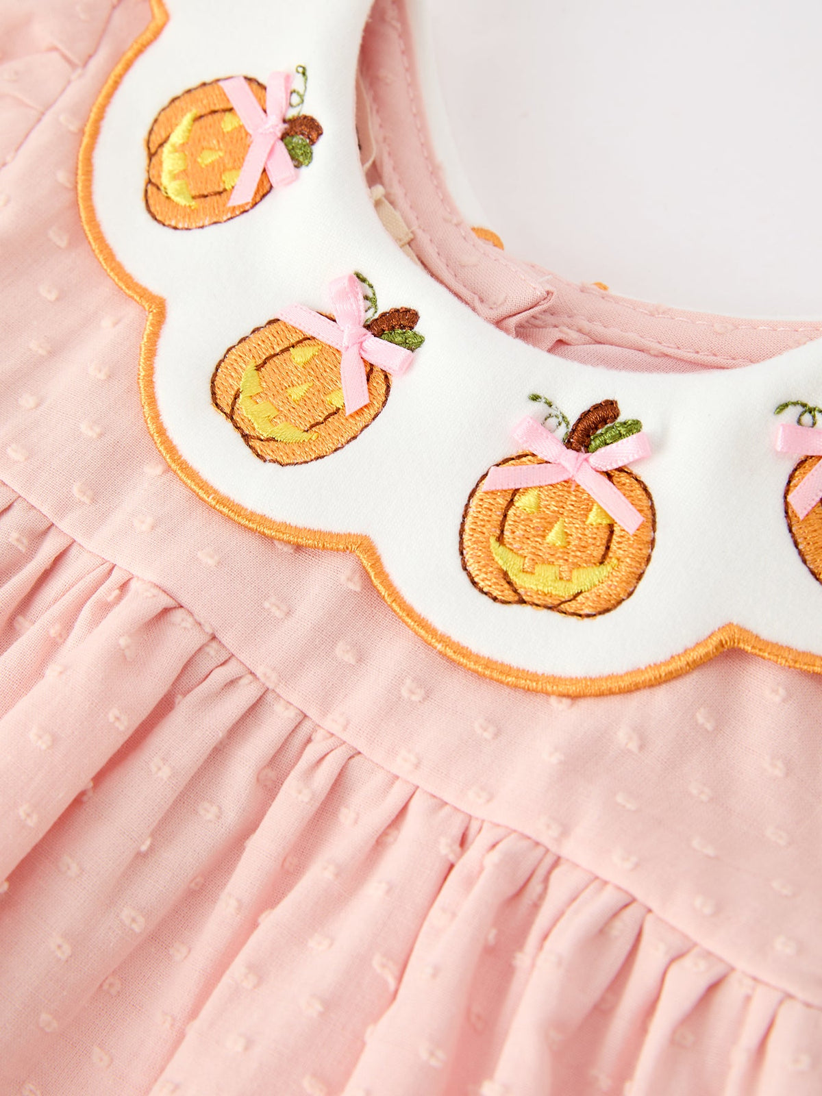 Rylee Faith Designs - Halloween Pumpkin Embroidered Girls Bloomer Set - alternate view 3