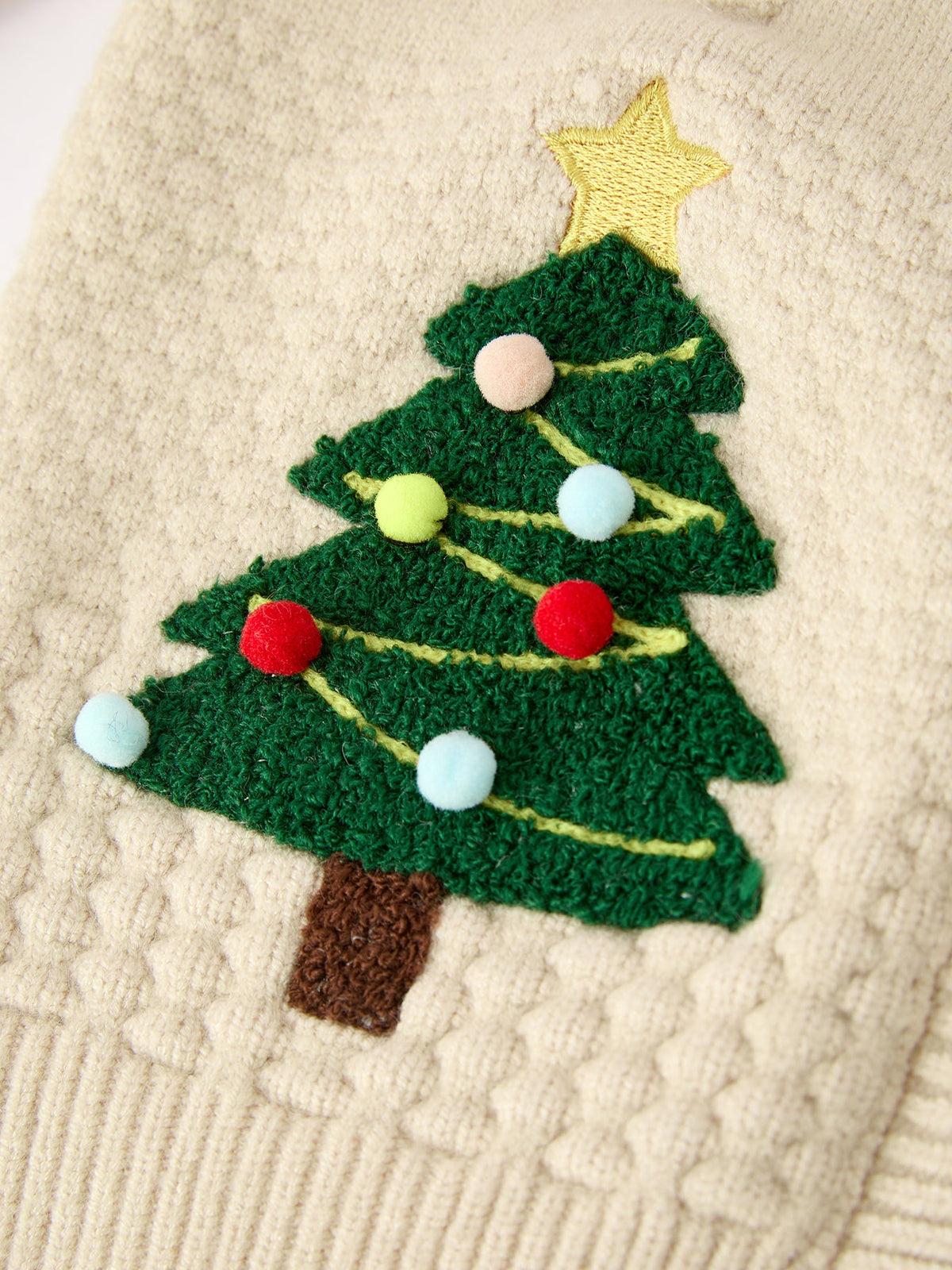 Rylee Faith Designs - Christmas Tree Knit Cardigan Kids Holiday Sweater Button Front - alternate view 10