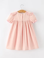 Rylee Faith Designs - Fall Baby Girl Pink Floral Embroidered Peter Pan Collar Dress - alternate view 2
