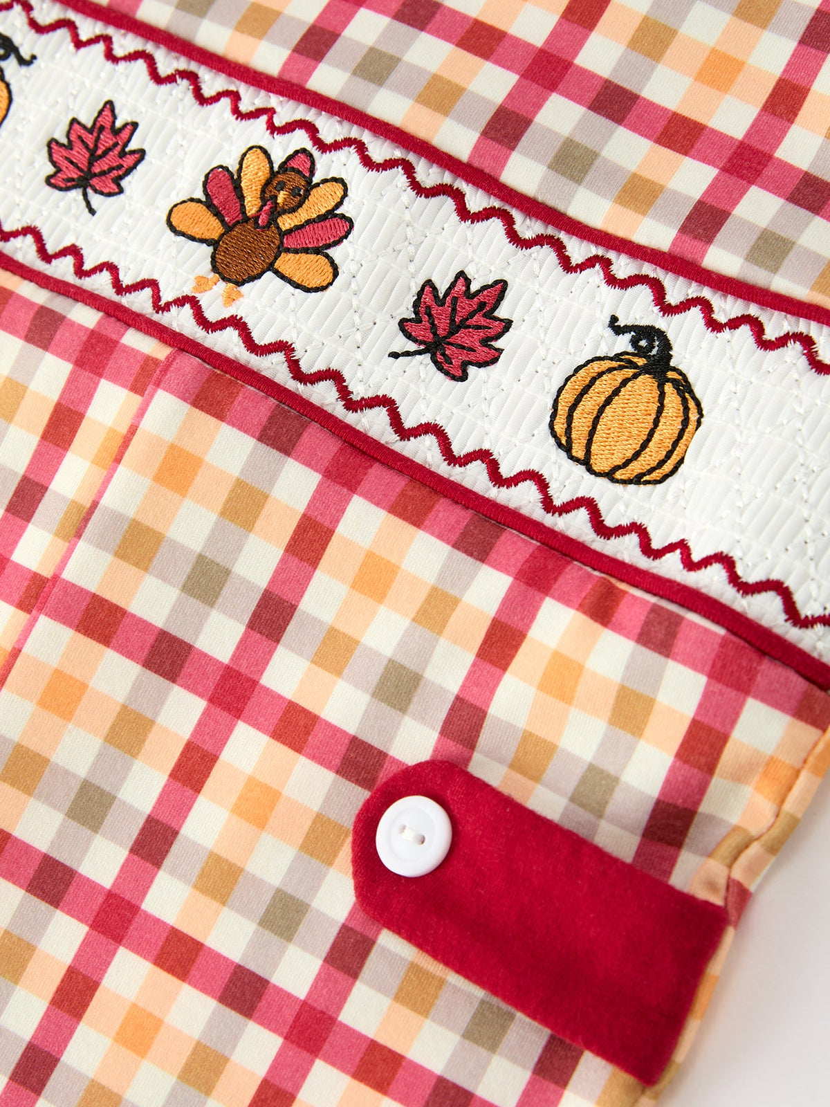 Rylee Faith Designs - Boy Thanksgiving Pumpkin Turkey Maple Leaf Plaid Jonjon - alternate view 4