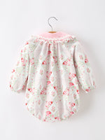 Rylee Faith Designs - Fall Girls Floral Lace Collar Ruffle Romper Long-sleeved - alternate view 2