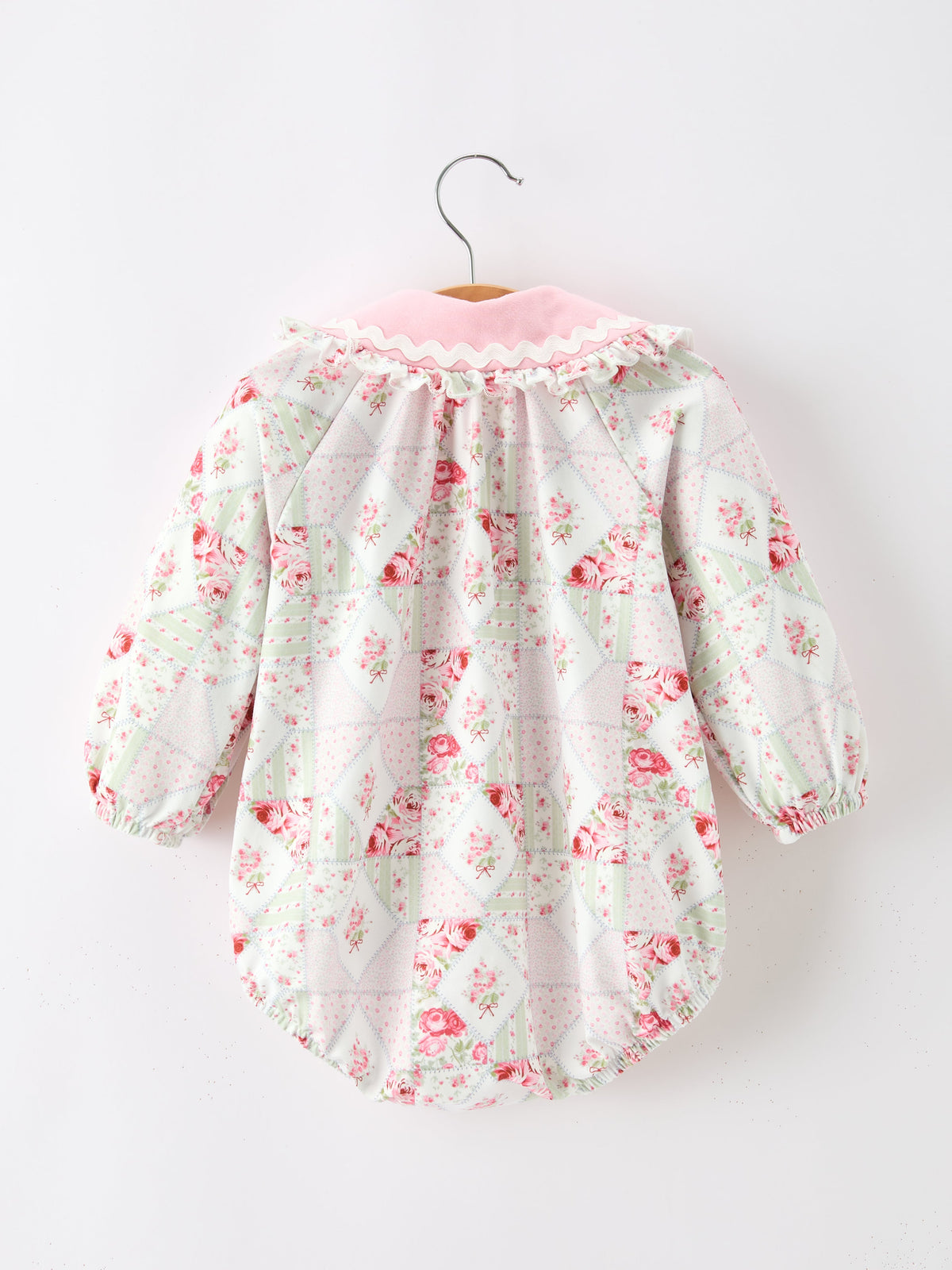 Rylee Faith Designs - Fall Girls Floral Lace Collar Ruffle Romper Long-sleeved - alternate view 2