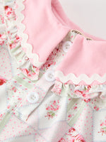 Rylee Faith Designs - Fall Girls Floral Lace Collar Ruffle Romper Long-sleeved - alternate view 3