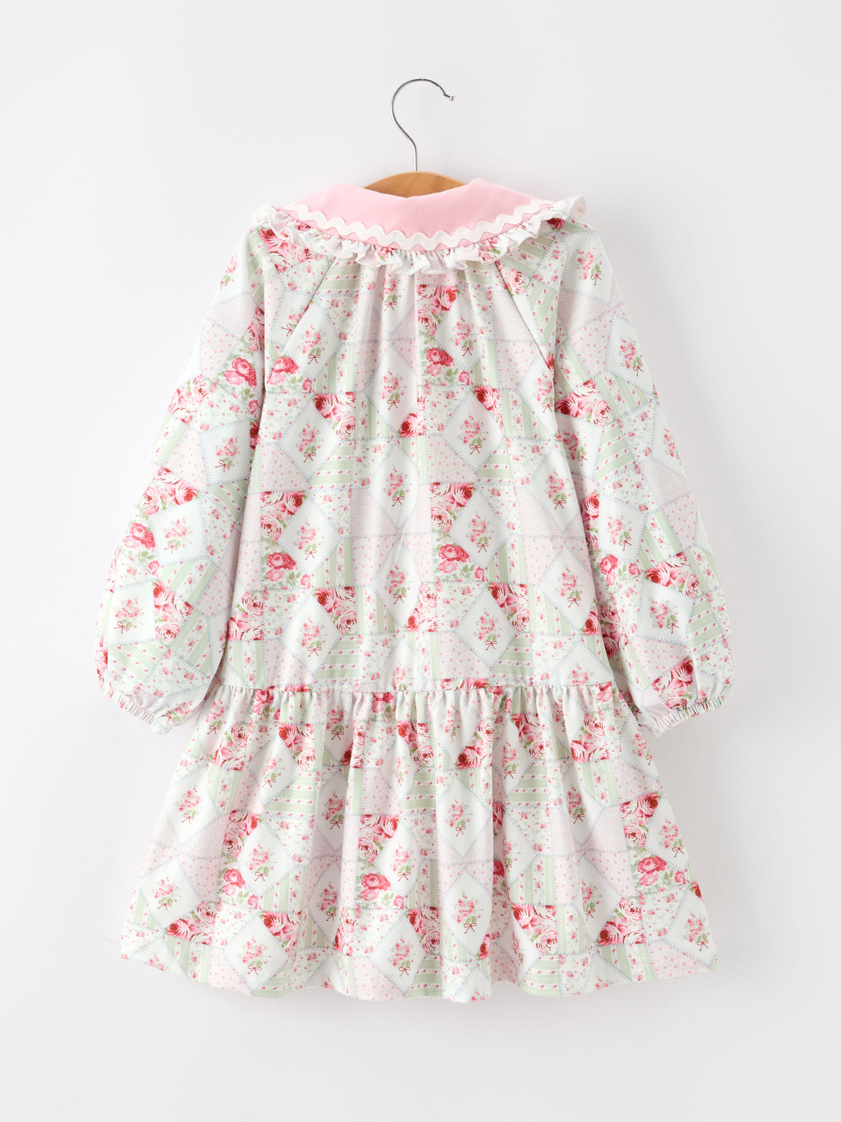 Rylee Faith Designs - Fall Girls Floral Peter Pan Collar Ruffle Long-sleeved Dress - alternate view 2