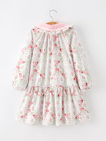 Rylee Faith Designs - Fall Girls Floral Peter Pan Collar Ruffle Long-sleeved Dress - alternate view 2
