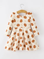 Rylee Faith Designs - Girls Thanksgiving Pumpkin Bow Dress - alternate view 2