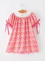 Rylee Faith Designs - Girls Halloween & Thanksgiving Hot Pink Smocked Twirl Dress - alternate view 2