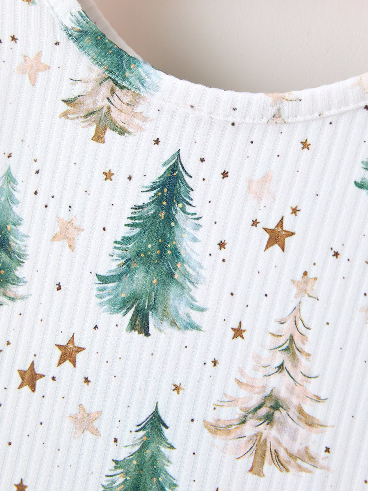 Rylee Faith Designs - Girls Christmas Tree & Star Ribbed Print Twirl Dress - alternate view 4