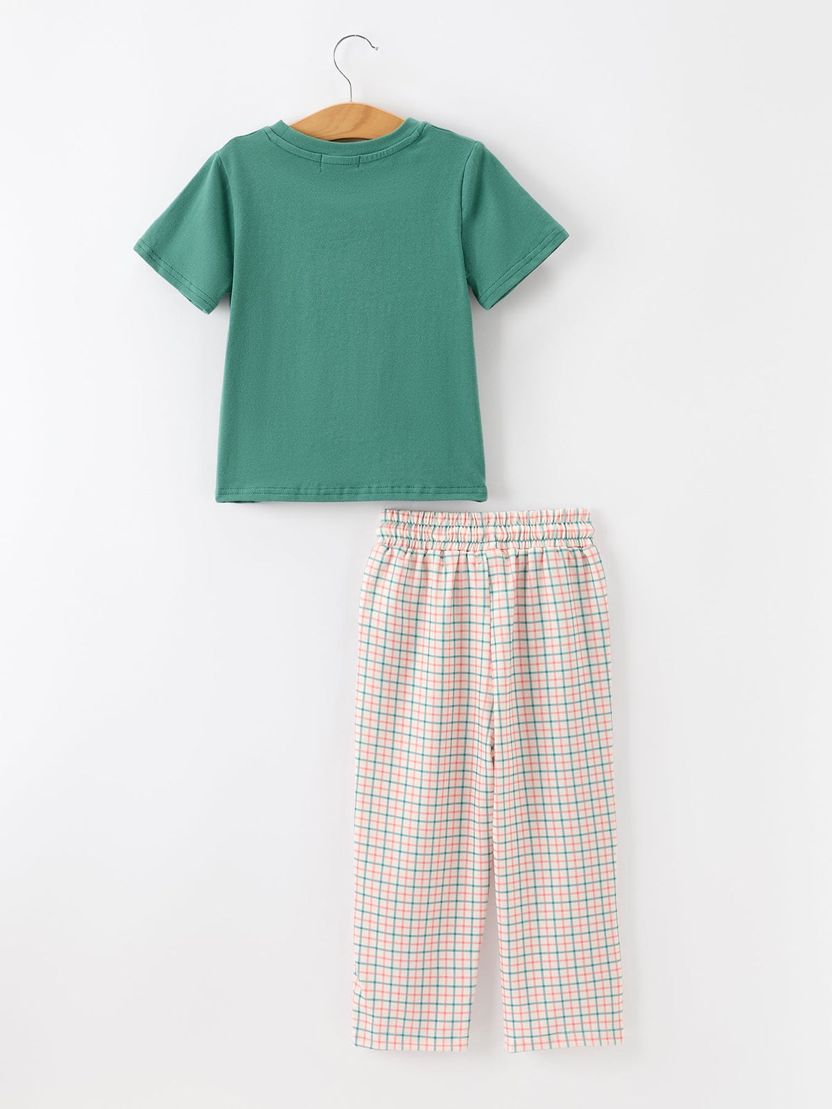 Rylee Faith Designs - Boys Christmas Embroidered T-Shirt & Plaid Pants Set - alternate view 2