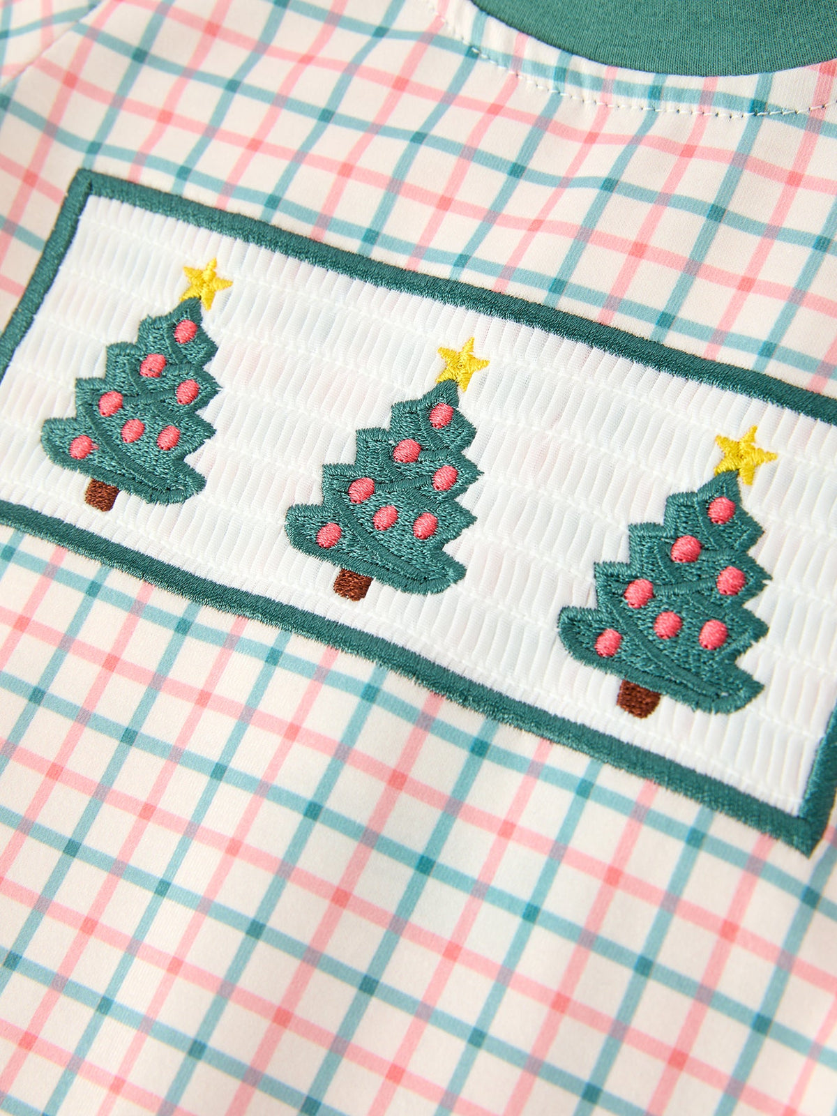 Rylee Faith Designs - Baby Boy Christmas Embroidered Plaid Jonjon Romper - alternate view 3