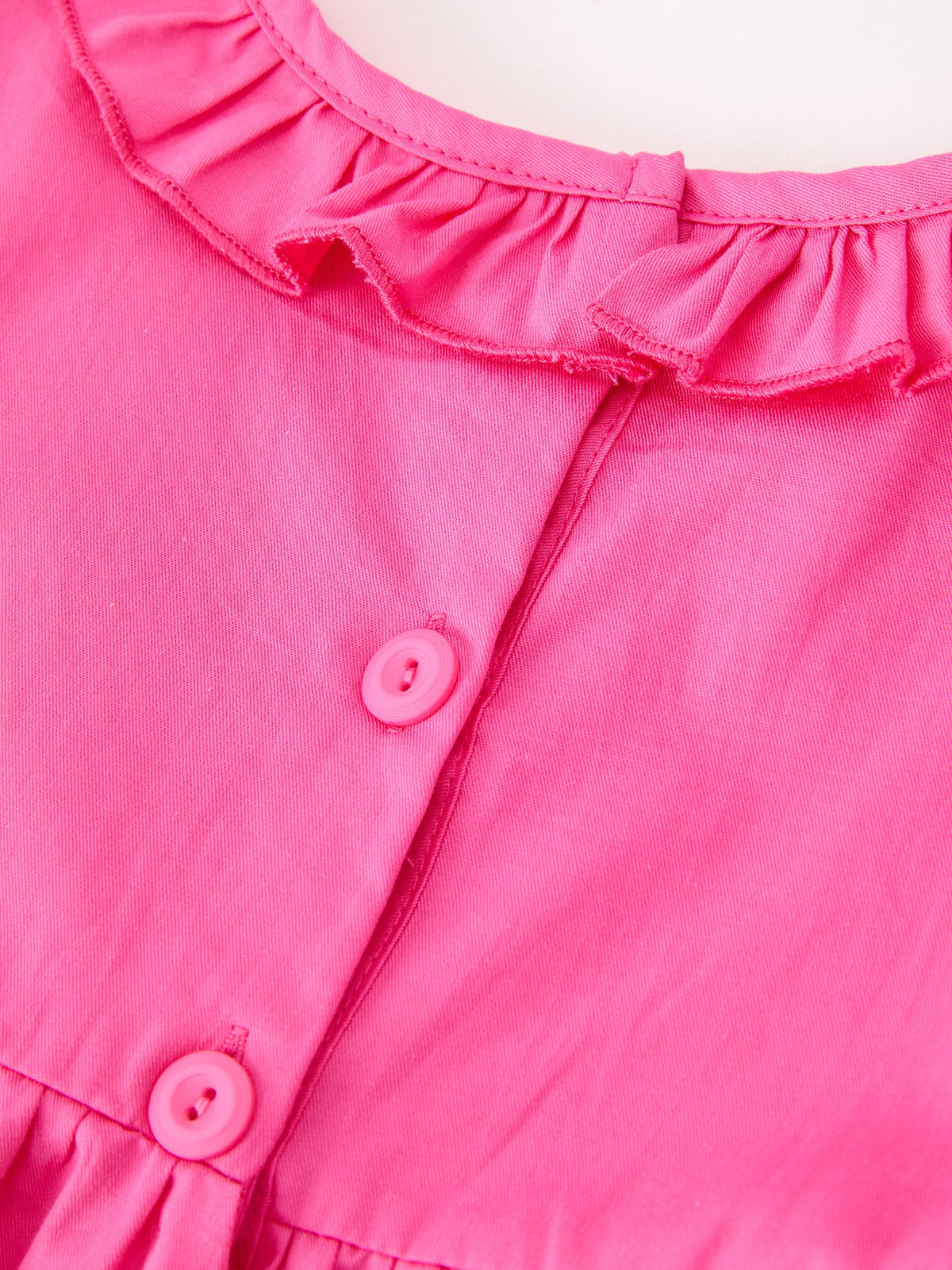 Rylee Faith Designs - Fall Girl Hot Pink Ruffle Smocked Embroidery Dress - alternate view 5
