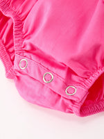 Rylee Faith Designs - Fall Baby Girl Hot Pink Ruffle Smocked Embroidery Romper - alternate view 4
