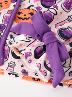 Rylee Faith Designs - Halloween Pumpkin Ghost Print Girls Pajama Set - alternate view 4