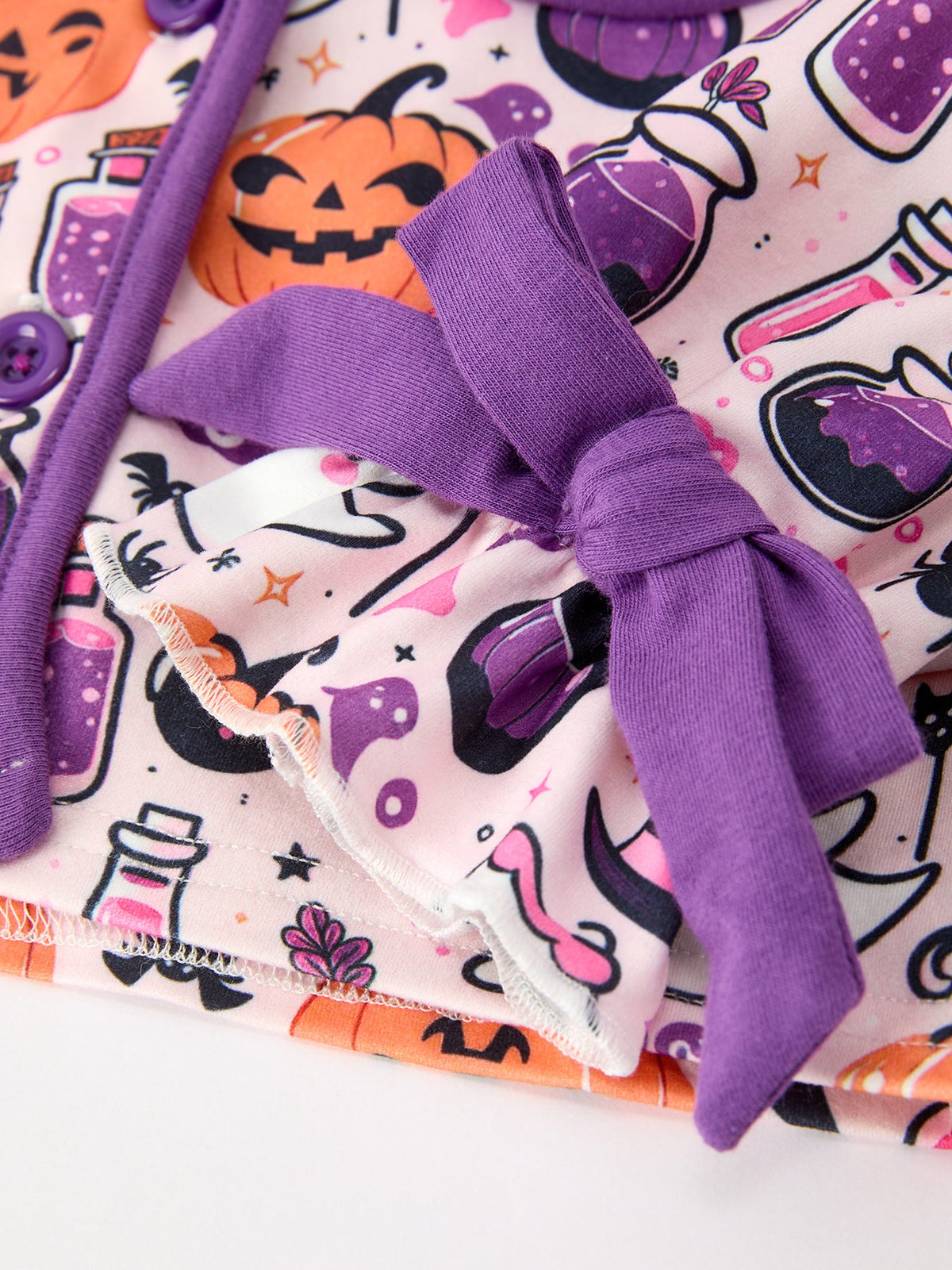 Rylee Faith Designs - Halloween Pumpkin Ghost Print Girls Pajama Set - alternate view 4