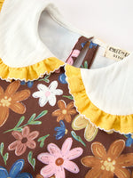 Rylee Faith Designs - Fall Retro Girls Floral Peter Pan Collar Twirl Dress - alternate view 3
