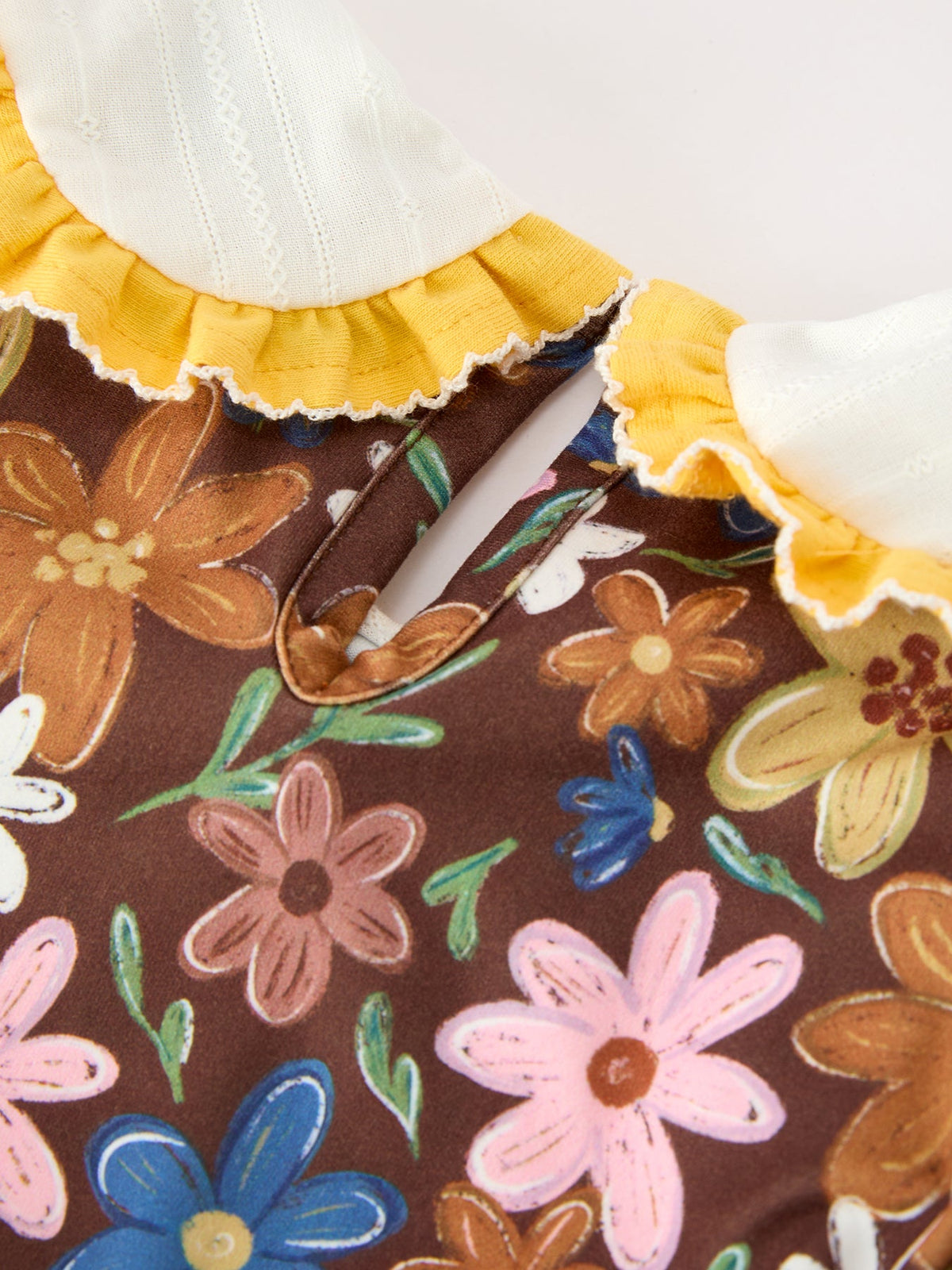 Rylee Faith Designs - Fall Retro Girls Floral Peter Pan Collar Twirl Dress - alternate view 5