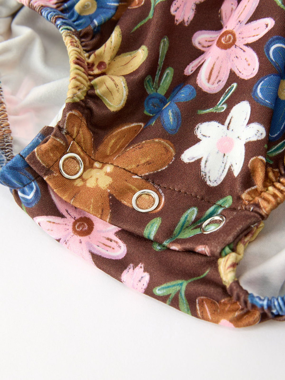 Rylee Faith Designs - Fall Retro Floral Baby Girls Bubble Romper - alternate view 4