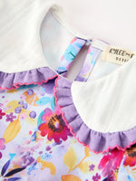 Rylee Faith Designs - Fall Purple Floral Baby Girls Bubble Romper - alternate view 3