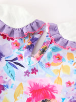Rylee Faith Designs - Fall Purple Floral Baby Girls Bubble Romper - alternate view 4