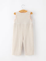 Rylee Faith Designs - Thanksgiving Boys Gingham Jon Jon Embroidered Romper - alternate view 4
